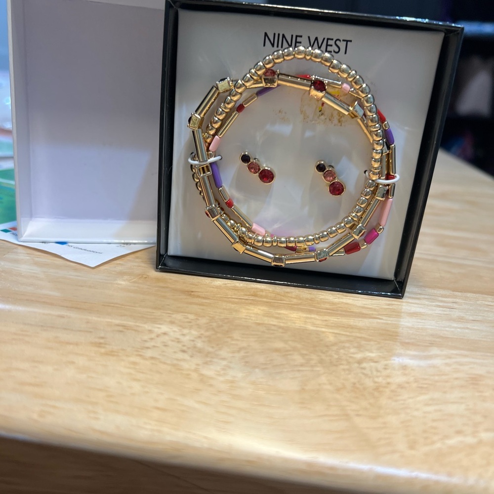 Nine West Gold and Red Bracelet Collection
